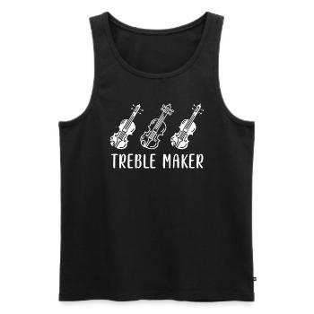 Treble clef treble soprano violin first violin - Men's Premium Organic Tank Top - black - Front - AI Model Male 178 light (178cm)