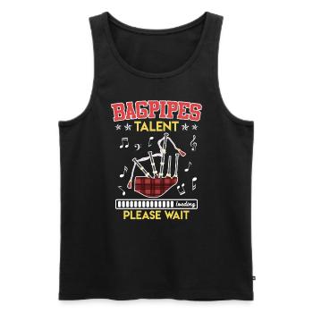 Dudelsacktalent wird geladen Ich lerne Dudelsack - Männer Premium Bio Tank Top - Schwarz - Vorne - Michal (187cm)