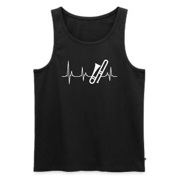 Heartbeat my heart beats pour le trombone - Débardeur bio Premium Homme - noir - Devant - Michal (187cm)