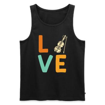 Musicien Musicien J’aime mon violon - Débardeur bio Premium Homme - noir - Devant - Michal (187cm)