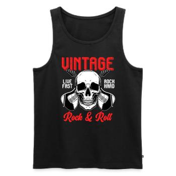 Rock&Roll Rock Rock Metal Gitarre - Männer Premium Bio Tank Top - Schwarz - Vorne - AI Model Male 178 light (178cm)