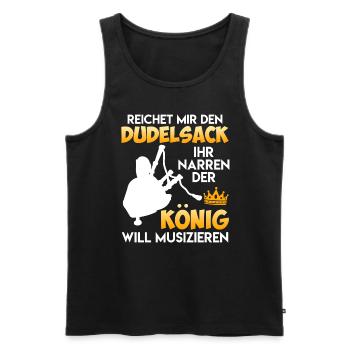 The king wants to make music hands me the bagpipes - Men's Premium Organic Tank Top - black - Front - Michal (187cm)