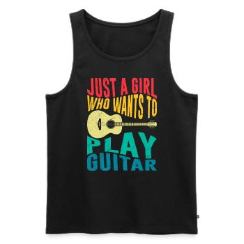 Musicien Seulement une fille qui aime jouer de la guitare - Débardeur bio Premium Homme - noir - Devant - AI Model Male 178 light (178cm)