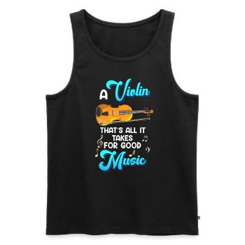 C’est tout ce dont vous avez besoin pour une bonne musique que le violon - Débardeur bio Premium Homme - noir - Devant - Michal (187cm)