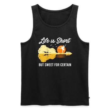 La vie est courte mais douce pour certaines guitares - Débardeur bio Premium Homme - noir - Devant - Michal (187cm)
