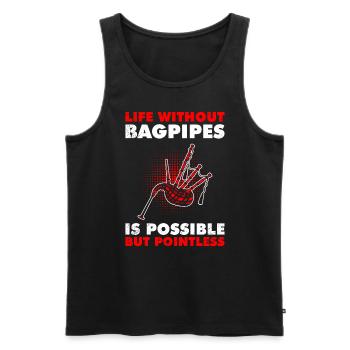 Possible but pointless Life without bagpipes - Men's Premium Organic Tank Top - black - Front - Michal (187cm)