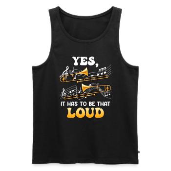 Musiker Ja das muss so laut ich spiele Posaune - Männer Premium Bio Tank Top - Schwarz - Vorne - Michal (187cm)