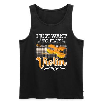 Musicien Je suis assez Je joue du violon maintenant - Débardeur bio Premium Homme - noir - Devant - Michal (187cm)