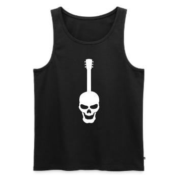 Rocker Bones Face Rock Metal Musicien Guitare - Débardeur bio Premium Homme - noir - Devant - Michal (187cm)