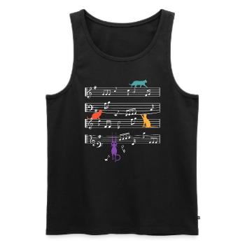 Notes de musique des fans de Katzenjammer Katzen - Débardeur bio Premium Homme - noir - Devant - AI Model Male 178 light (178cm)