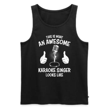 This is what a cool karaoke singer looks like singing - Men's Premium Organic Tank Top - black - Front - Michal (187cm)