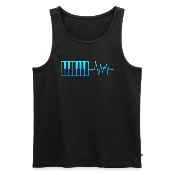 Musik mein Herz schlägt für Klavier - Männer Premium Bio Tank Top - Schwarz - Vorne - Michal (187cm)
