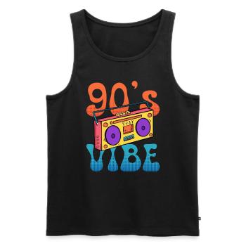 Musik ich habe den Vibe 90er - Männer Premium Bio Tank Top - Schwarz - Vorne - Michal (187cm)