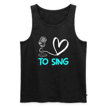 chanteur j'aime chanter - Débardeur bio Premium Homme - noir - Devant - AI Model Male 178 light (178cm)
