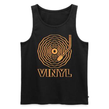 DJ musician disco i need vinyl - Men's Premium Organic Tank Top - black - Front - AI Model Male 178 light (178cm)