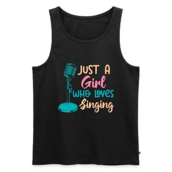 Nur ein Mädchen das gerne singt Sängerin singen - Männer Premium Bio Tank Top - Schwarz - Vorne - AI Model Male 178 light (178cm)
