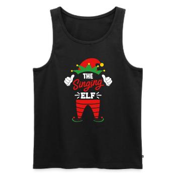 Christmas I am the singing elf sing - Men's Premium Organic Tank Top - black - Front - AI Model Male 178 light (178cm)