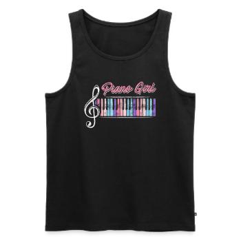 Musique Je suis une fille au piano piano - Débardeur bio Premium Homme - noir - Devant - Michal (187cm)