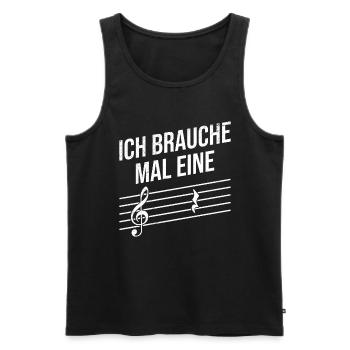 Musiker ich brauch mal eine Pause Musik Noten - Männer Premium Bio Tank Top - Schwarz - Vorne - Michal (187cm)