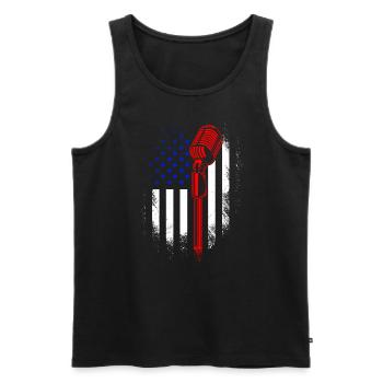 USA drapeau chanteur chanteur américain chantant - Débardeur bio Premium Homme - noir - Devant - Michal (187cm)