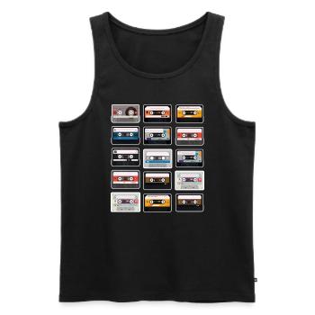 I'm a 90's kid cassettes 90's - Men's Premium Organic Tank Top - black - Front - AI Model Male 178 light (178cm)
