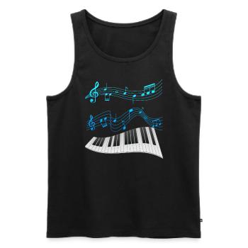 music play piano pianist i love sheet music - Men's Premium Organic Tank Top - black - Front - AI Model Male 178 light (178cm)