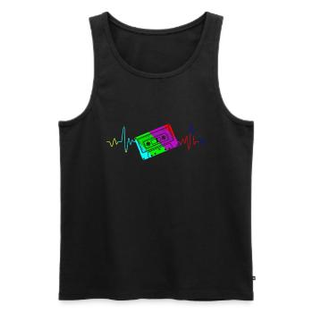Walkman My heart beats for cassettes - Men's Premium Organic Tank Top - black - Front - AI Model Male 178 light (178cm)