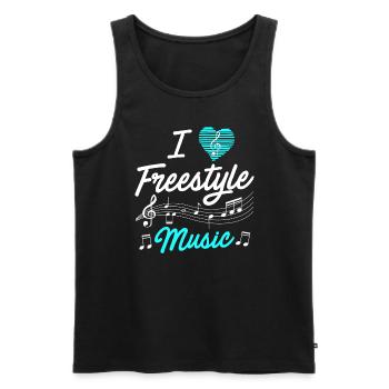 I love freestyle music - Men's Premium Organic Tank Top - black - Front - AI Model Male 178 light (178cm)