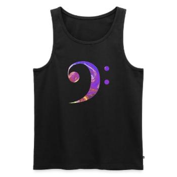 Bassschlüssel Ich bin Musiker Orchester Noten - Männer Premium Bio Tank Top - Schwarz - Vorne - Michal (187cm)