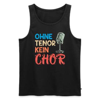 Musique Sans ténor pas de chœur Les chanteurs chantent - Débardeur bio Premium Homme - noir - Devant - AI Model Male 178 light (178cm)