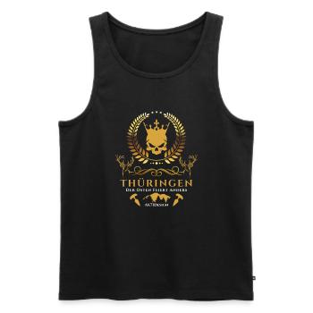 Thüringen-Der Osten feiert anders ! - Männer Premium Bio Tank Top - Schwarz - Vorne - Michal (187cm)