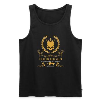 Thüringen-Der Osten feiert anders ! - Männer Premium Bio Tank Top - Schwarz - Vorne - Michal (187cm)