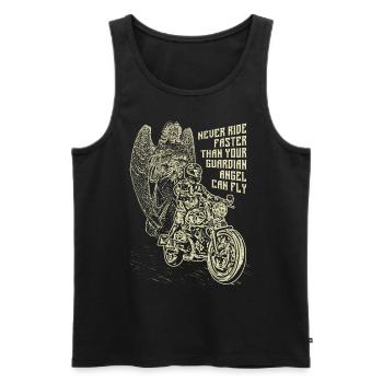 Fahren Sie niemals schneller, als Ihr Schutzengel fliegen kann - Männer Premium Bio Tank Top - Schwarz - Vorne - Michal (187cm)