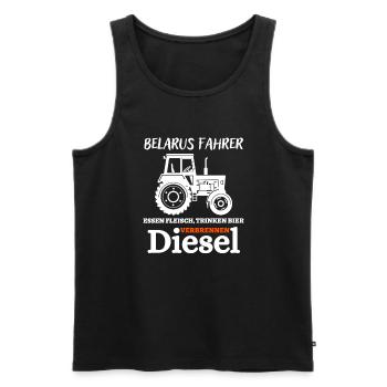 MTS-Belarus Fahrer trinken Bier verbrennen Diesel - Männer Premium Bio Tank Top - Schwarz - Vorne - Michal (187cm)