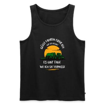 Landwirt-Gülle fahren oder ich hat sie gesagt ... - Männer Premium Bio Tank Top - Schwarz - Vorne - Michal (187cm)