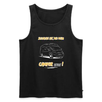 Zuhause Ist Wo Mein Camper steht-Kastenwagen-WoMo - Männer Premium Bio Tank Top - Schwarz - Vorne - Michal (187cm)