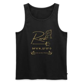 Rerik-Möwe-Anker-Ostseebad Rerik Koordinaten - Männer Premium Bio Tank Top - Schwarz - Vorne - AI Model Male 178 light (178cm)