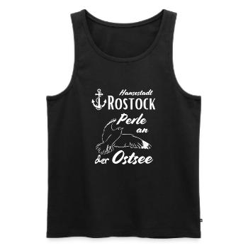 Rostock Hansestadt Rostock Perle an der Ostsee - Männer Premium Bio Tank Top - Schwarz - Vorne - Michal (187cm)