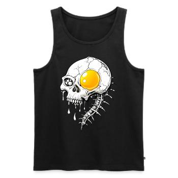 Spiegelei Skull // Totenkopf Ei gebraten FS0071 - Männer Premium Bio Tank Top - Schwarz - Vorne - AI Model Male 178 light (178cm)