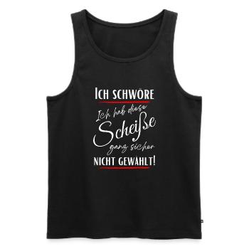 I swear I didn't choose this shit! - Men's Premium Organic Tank Top - black - Front - Michal (187cm)