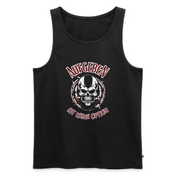 Giving up is not an option, saying with a skull - Men's Premium Organic Tank Top - black - Front - AI Model Male 178 light (178cm)