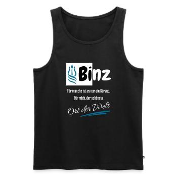 Binz für mich der schönste Ort der Welt- Rügen - Männer Premium Bio Tank Top - Schwarz - Vorne - Michal (187cm)