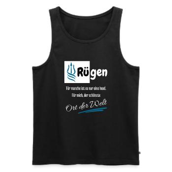 Rügen für mich der schönste Ort der Welt-Insel - Männer Premium Bio Tank Top - Schwarz - Vorne - Michal (187cm)