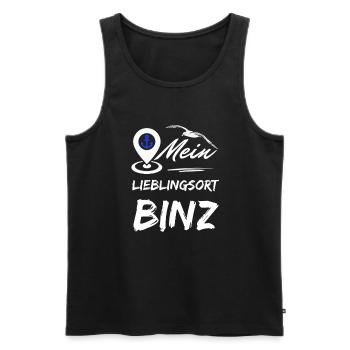 Binz mein Lieblingsort-Ostseebad Binz-Möwe Anker - Männer Premium Bio Tank Top - Schwarz - Vorne - Michal (187cm)