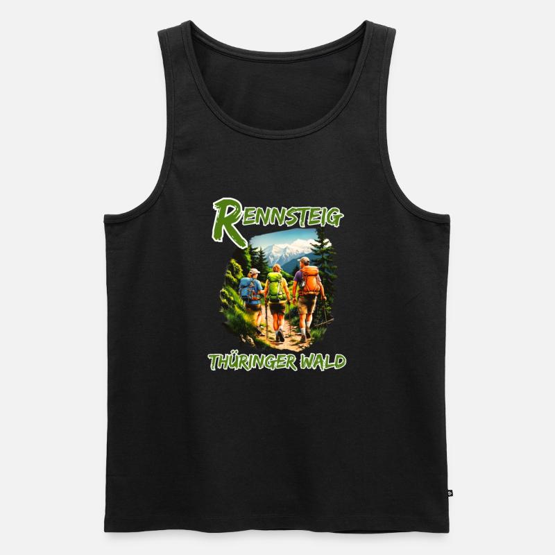 Rennsteig-Forêt de Thuringe-Thuringe - Débardeur bio Premium Homme - noir
