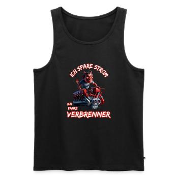 I save electricity I drive combustion engines - Men's Premium Organic Tank Top - black - Front - AI Model Male 178 light (178cm)