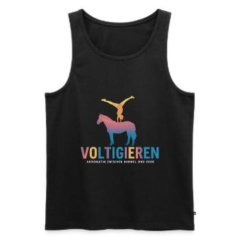 Loves Horse Vaulting Gift - Men's Premium Organic Tank Top - black - Front - Michal (187cm)