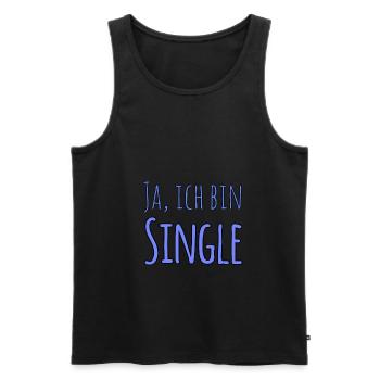 Ja, ich bin Single - Männer Premium Bio Tank Top - Schwarz - Vorne - Michal (187cm)