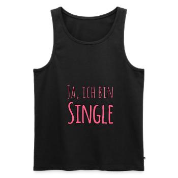 Ja, ich bin Single - Männer Premium Bio Tank Top - Schwarz - Vorne - Michal (187cm)