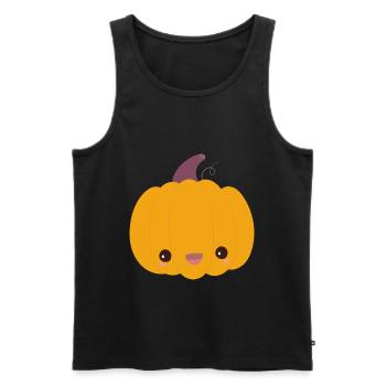 Kürbis - Männer Premium Bio Tank Top - Schwarz - Vorne - Michal (187cm)